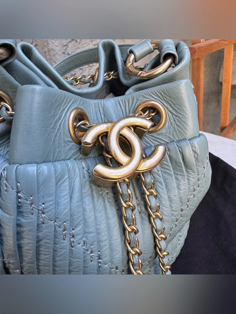 Chanel Paris-Greece Small Coco Pleats Bucket Bag